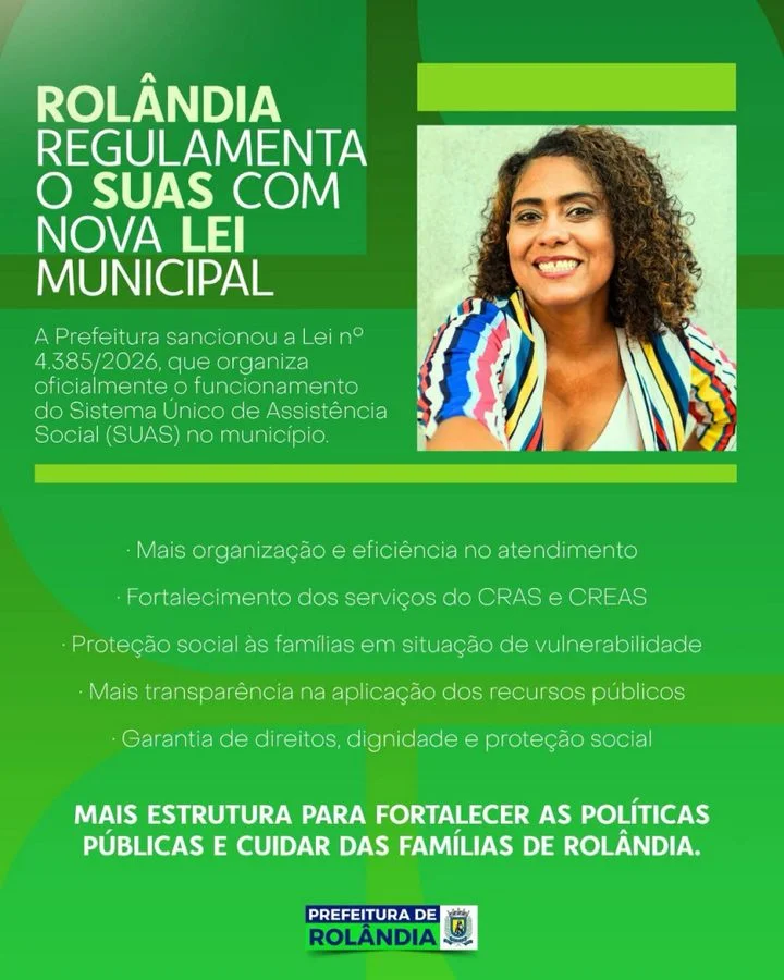 Rolândia regulamenta funcionamento do SUAS com nova lei municipal