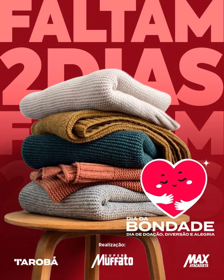 Super Muffato e TV Tarobá promovem Dia da Bondade com doações e festa solidária hoje, 04