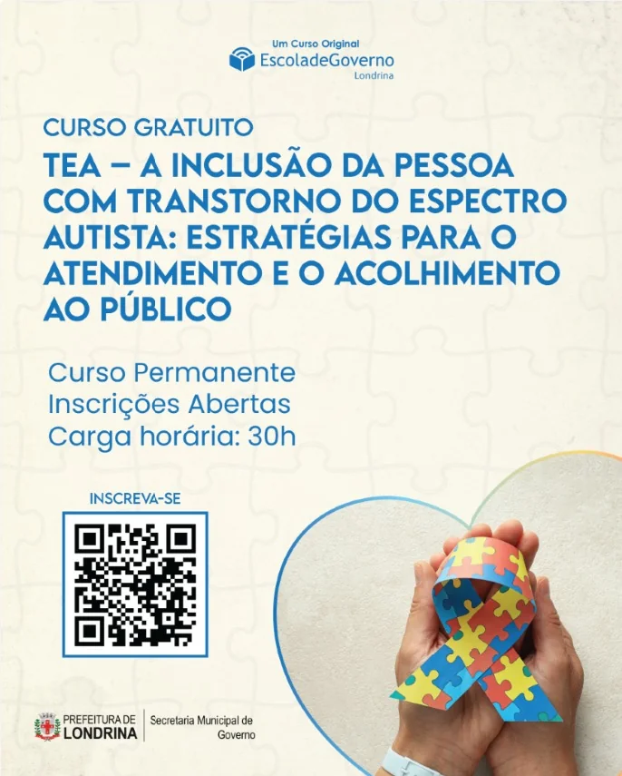 Londrina oferece curso sobre autismo para capacitar servidores e melhorar atendimento à população