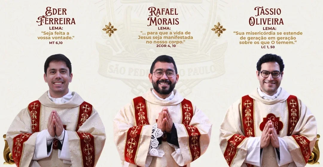 Canção Nova ordena três novos sacerdotes em celebração no Santuário do Pai das Misericórdias