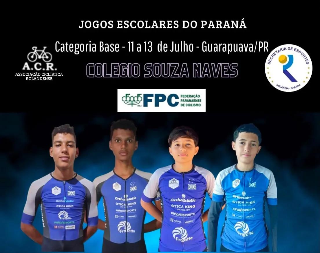Rolândia leva 11 ciclistas aos Jogos Escolares do Paraná em Guarapuava