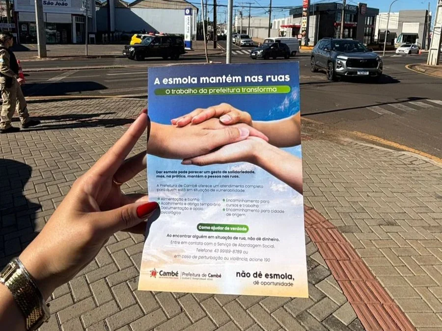 Cambé intensifica campanha contra a esmola e reforça atendimento à população em situação de rua